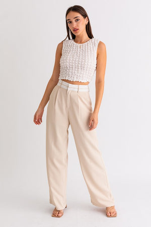 Two Tone Pleated Pants