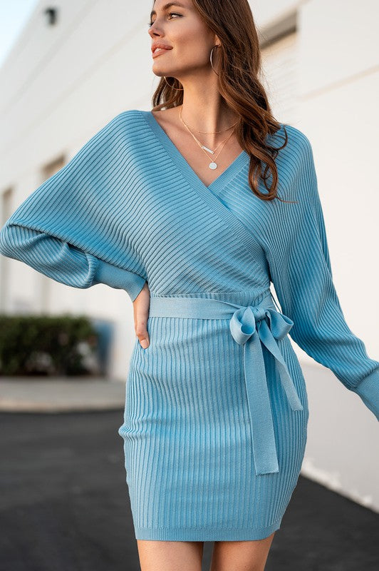 blue stone dress Arlena Silk-Satin Dress in Stone Blue