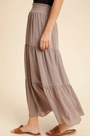 Tiered Maxi Skirt - Ash