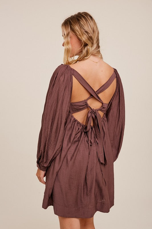 pleated babydoll dress Granger Pleated Baby Doll Dress L / Orange
