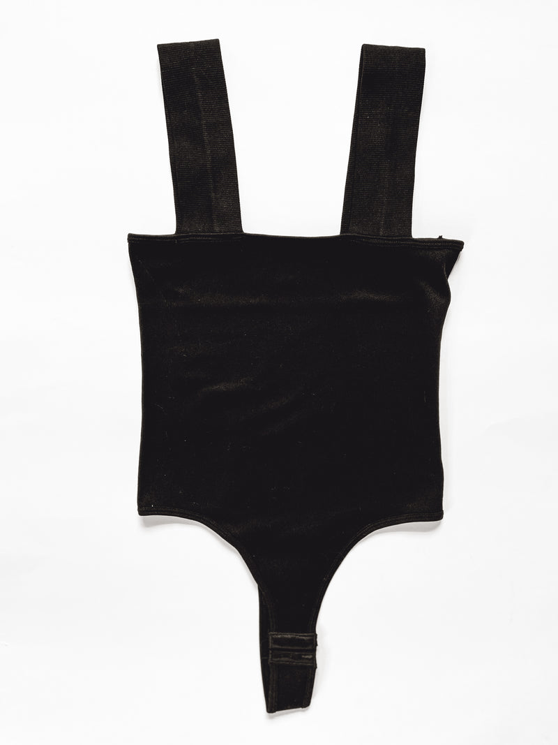 Ribbed Box Bodysuit - Black