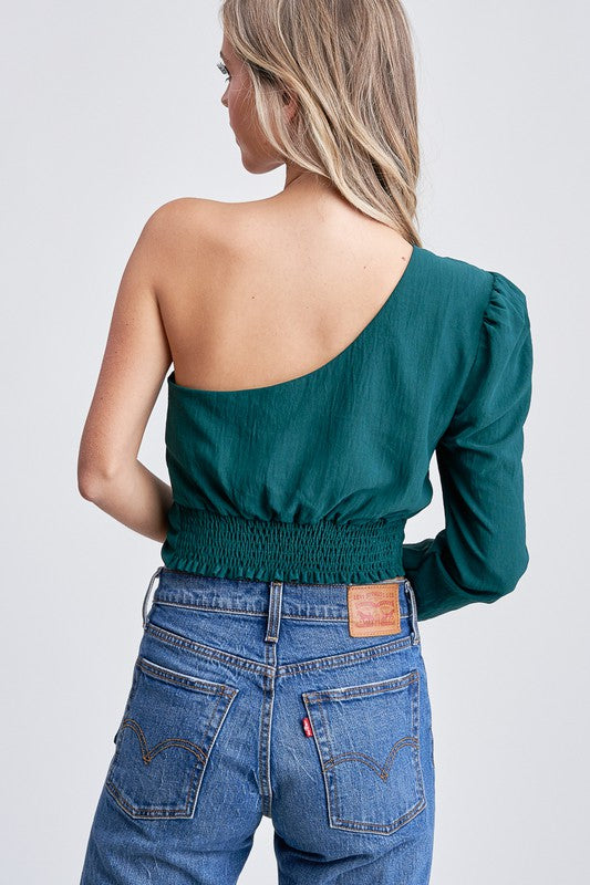 One Shoulder Side Tie Crop Top FINAL SALE