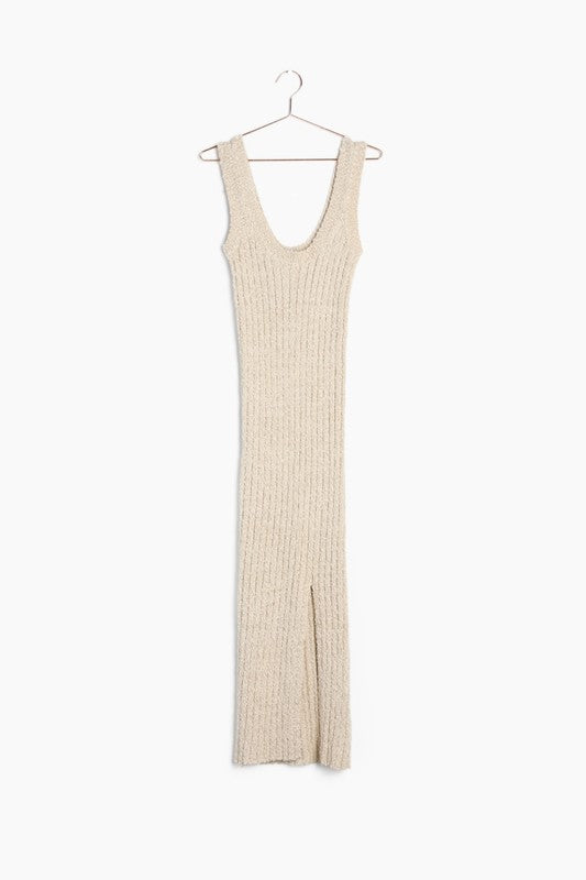glitter cotton blend knit midi dress Lurex Shimmer Rib Sweater Midi Dress