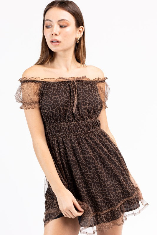 Leopard Mesh Mini Dress Casey Mae Boutique Leopard Mesh Mini Dress Casey Mae Boutique