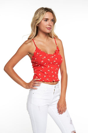 Floral Cami Top - Red