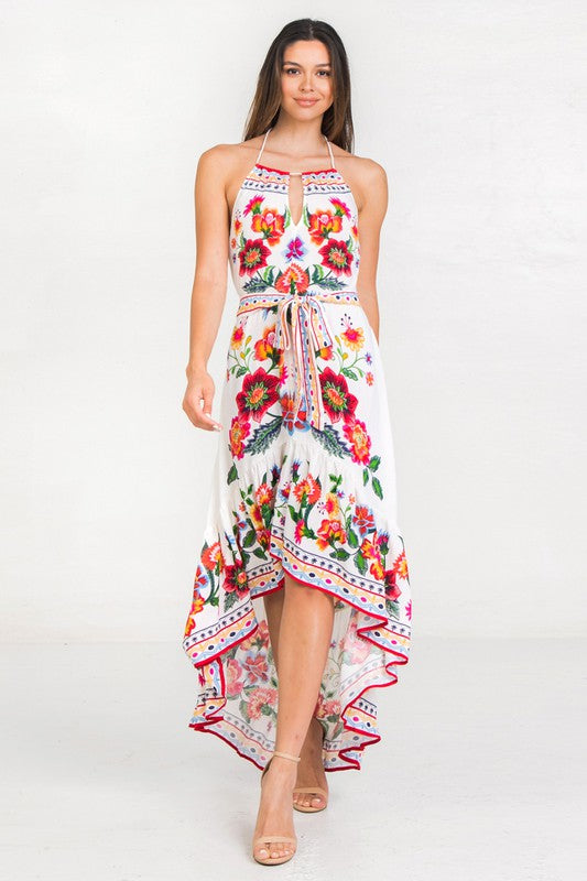 Hi-Lo Floral Halter Maxi Casey Mae Boutique Hi-Lo Floral Halter Maxi Casey Mae Boutique